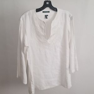 Lauren | White Linen Blouse